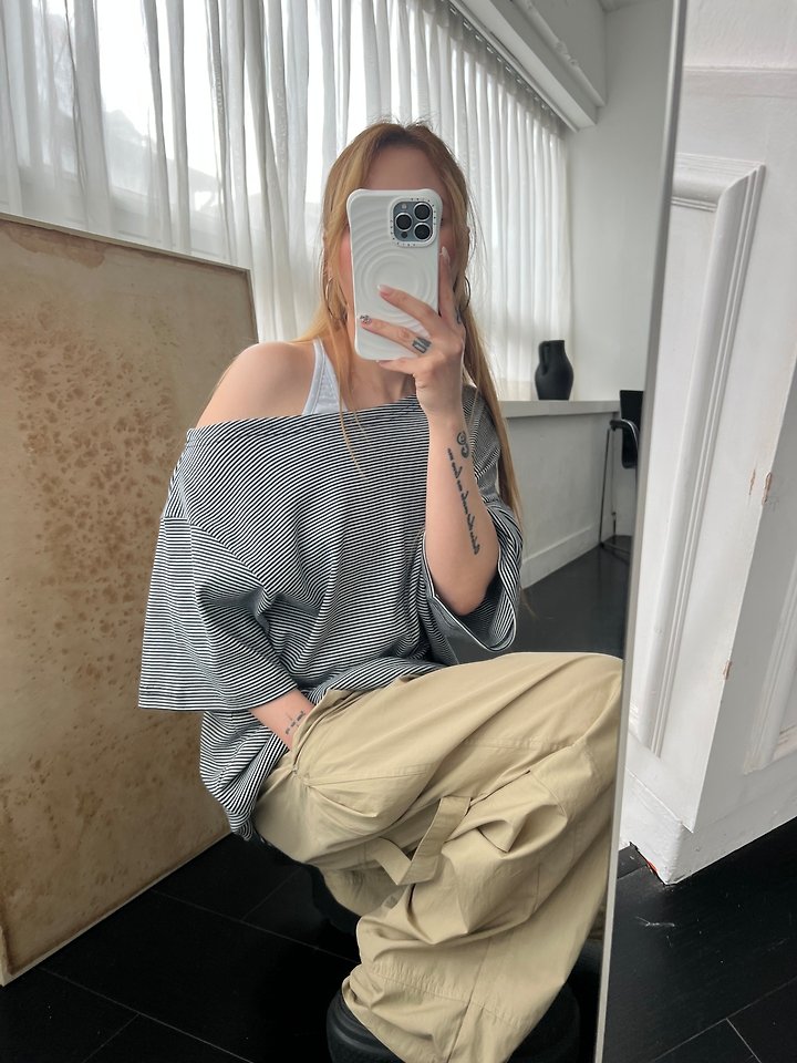 Dress U - Korean Women Fashion - #vintagekidsstyle - Loose Marine Tee - 7