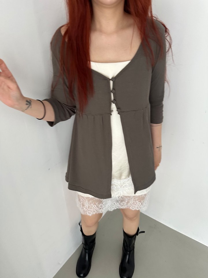 Dress U - Korean Women Fashion - #womensfashion - Flare V-Neck Tee - 8