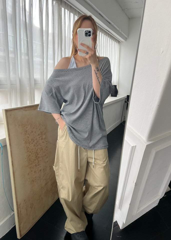 Dress U - Korean Women Fashion - #womensfashion - Loose Marine Tee