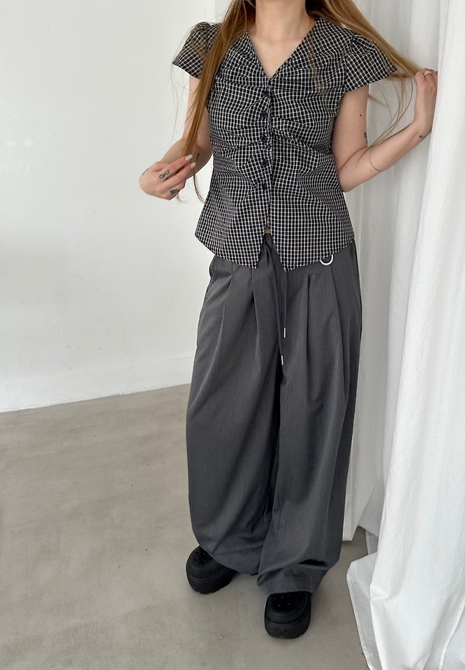 Dress U - Korean Women Fashion - #womensfashion - Canvas Check Blouse - 10