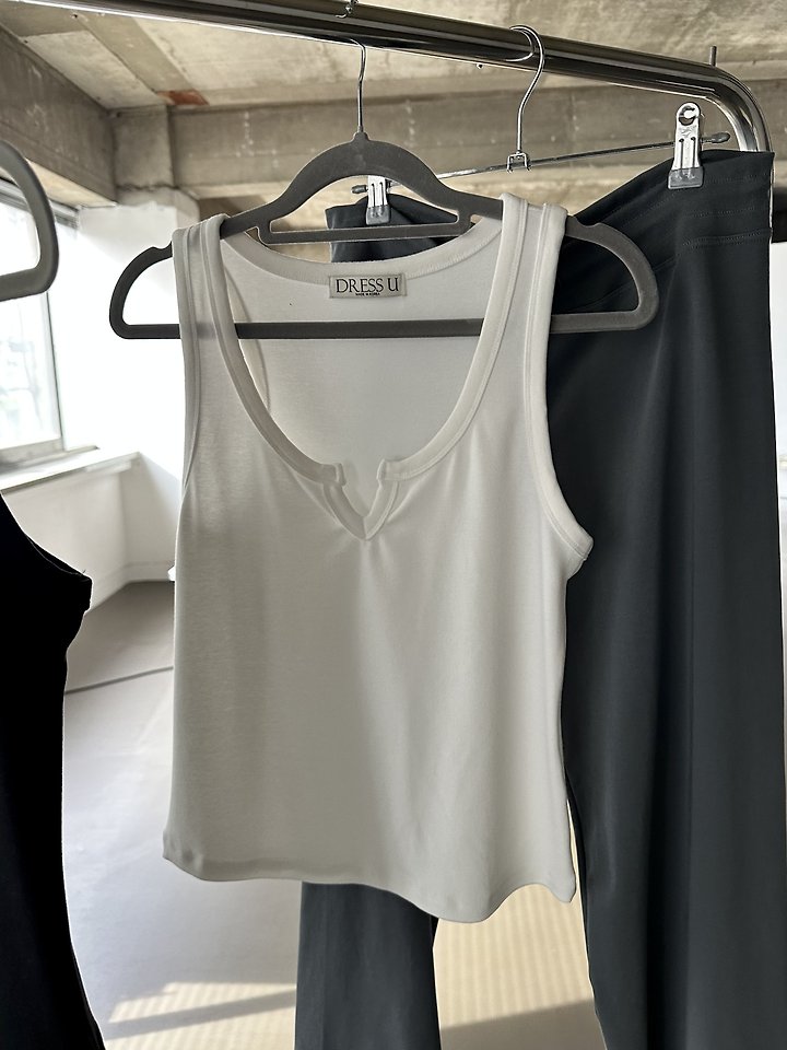 Dress U - Korean Women Fashion - #womensfashion - Soft V-Neck Sleeveless Top - 7