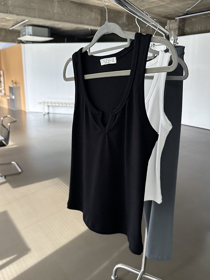 Dress U - Korean Women Fashion - #womensfashion - Soft V-Neck Sleeveless Top - 9