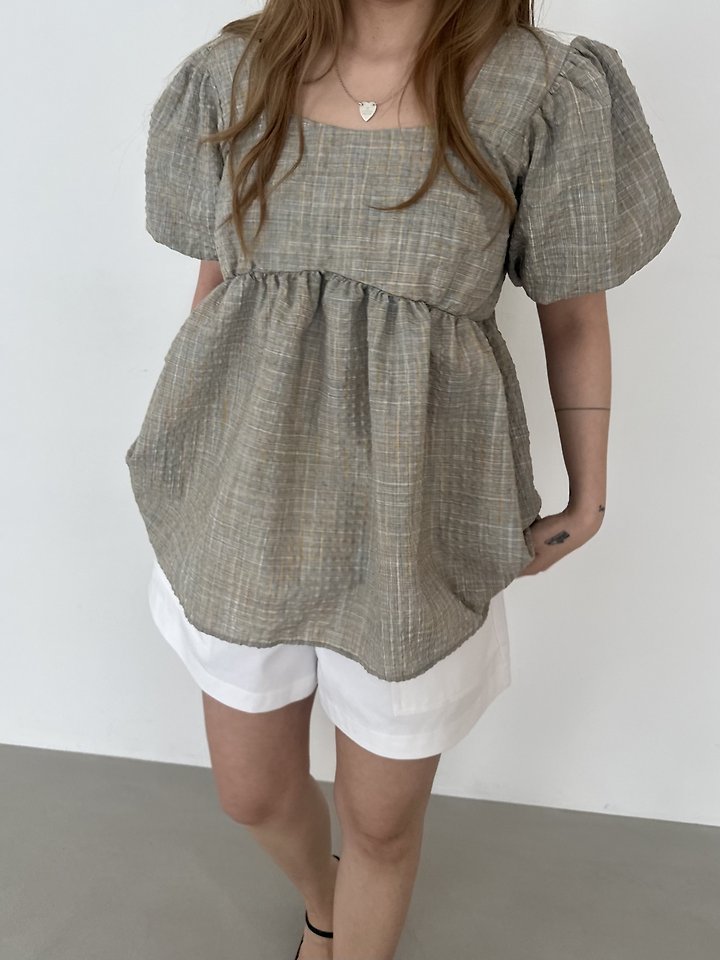 Dress U - Korean Women Fashion - #womensfashion - Square Check Blouse - 8
