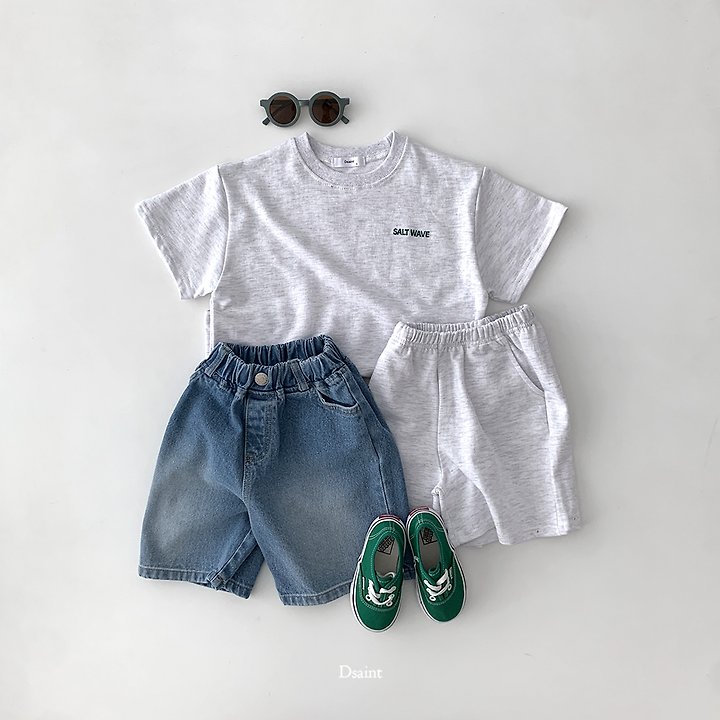 Dsaint - Korean Children Fashion - #Kfashion4kids - Sand Half Denim Pants - 8