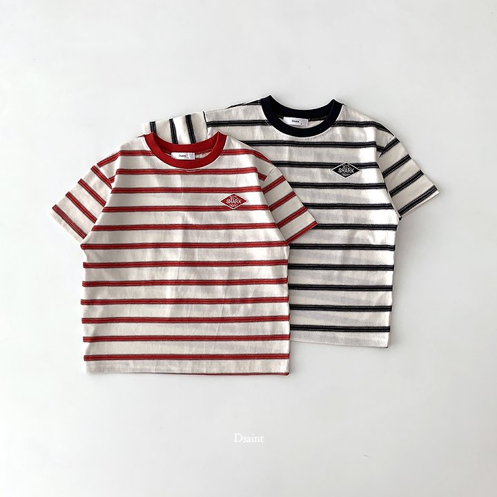 Dsaint - Korean Children Fashion - #childofig - Shark Stripe Tee - 8