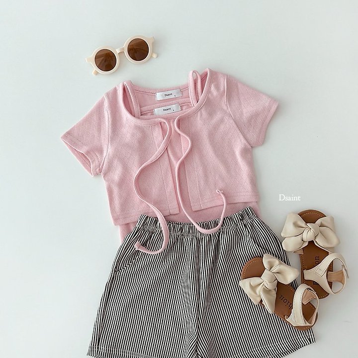 Dsaint - Korean Children Fashion - #childrensboutique - Flowy String Cardigan Set - 9