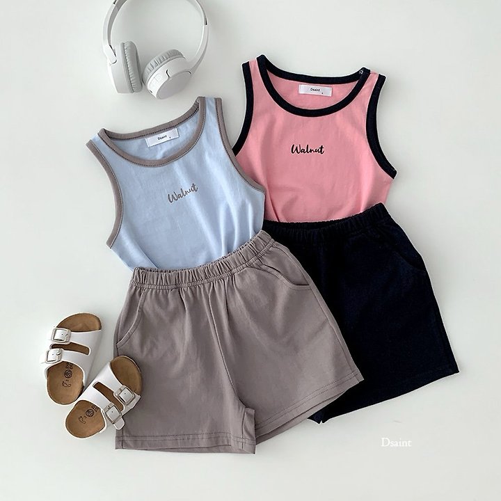 Dsaint - Korean Children Fashion - #childofig - Walnut Sleeveless Set - 4
