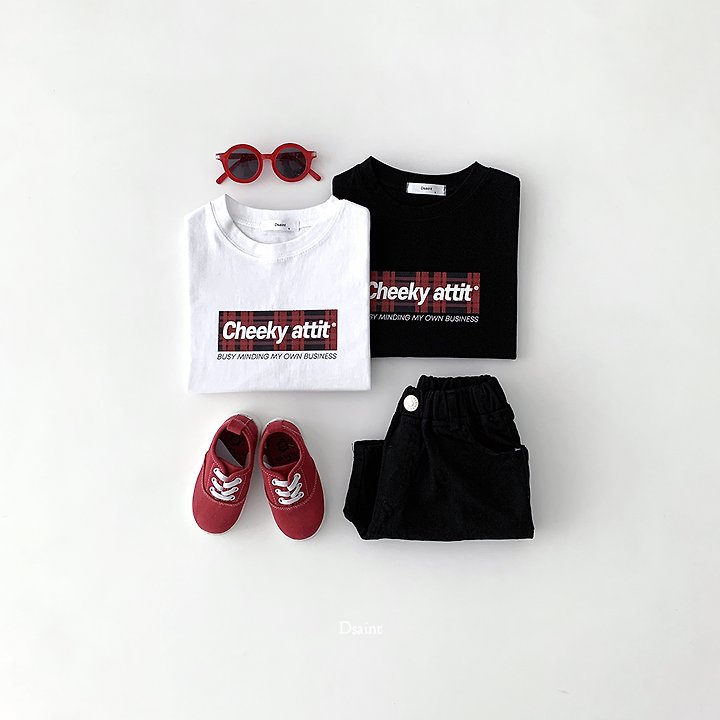 Dsaint - Korean Children Fashion - #designkidswear - Chica Check Tee