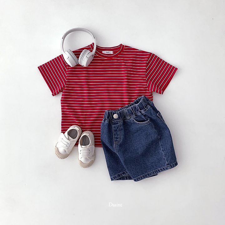 Dsaint - Korean Children Fashion - #discoveringself - Ppum Ppum Stripe Tee - 5