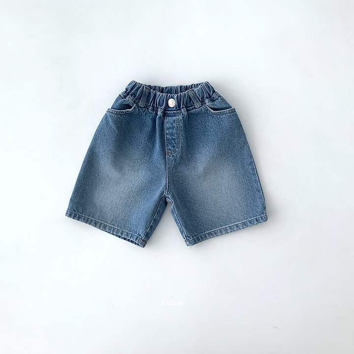 Dsaint - Korean Children Fashion - #discoveringself - Sand Half Denim Pants - 3