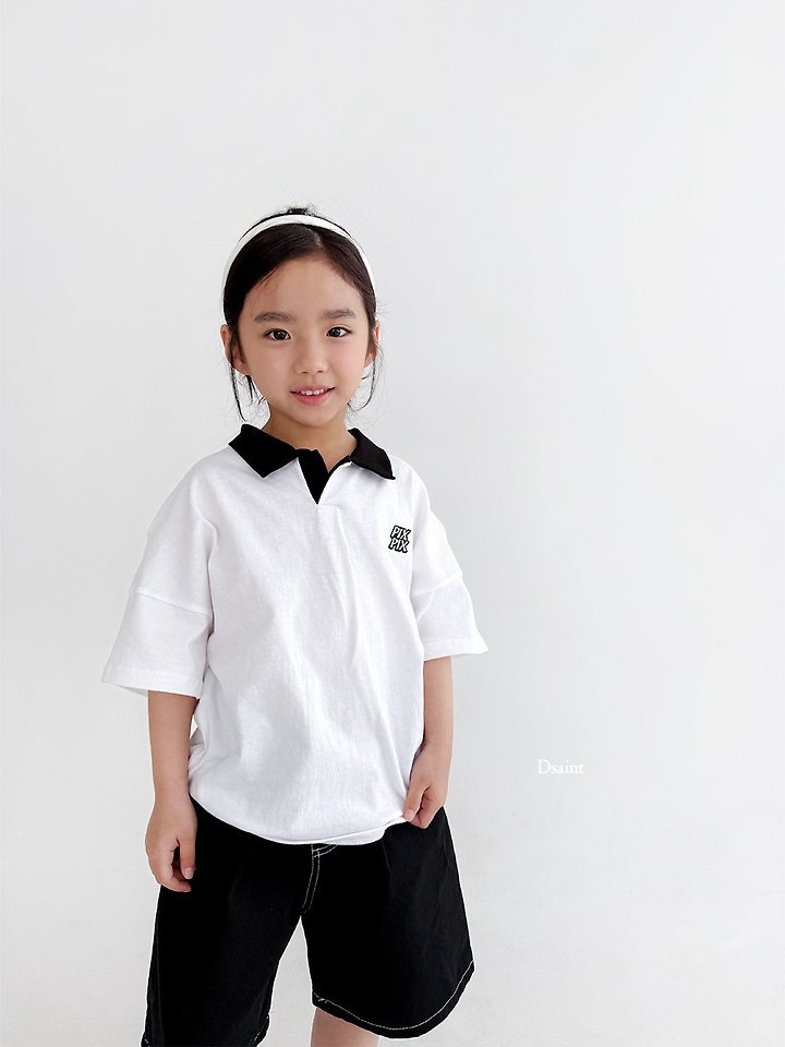 Dsaint - Korean Children Fashion - #kidsshorts - Fixed Time Collar Tee - 10