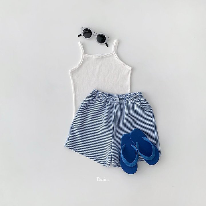 Dsaint - Korean Children Fashion - #kidsshorts - Pretty Warning Rib Sleeveless Top - 5