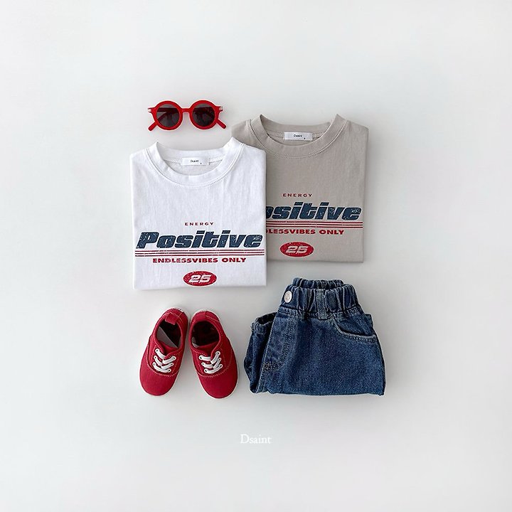 Dsaint - Korean Children Fashion - #littlefashionista - Positive Tee - 8