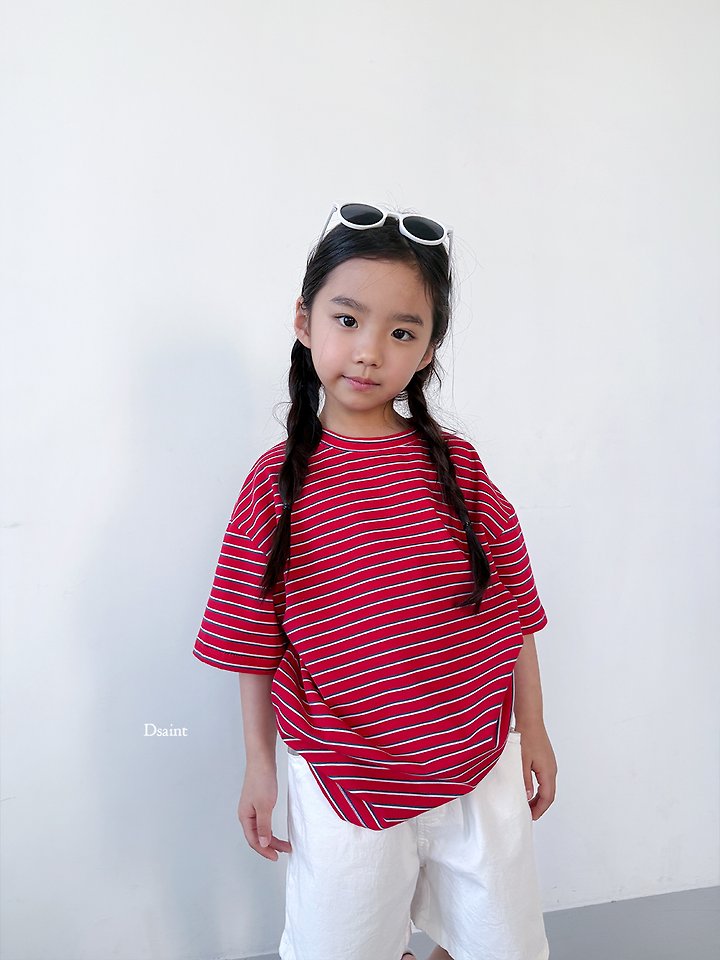 Dsaint - Korean Children Fashion - #magicofchildhood - Ppum Ppum Stripe Tee - 12