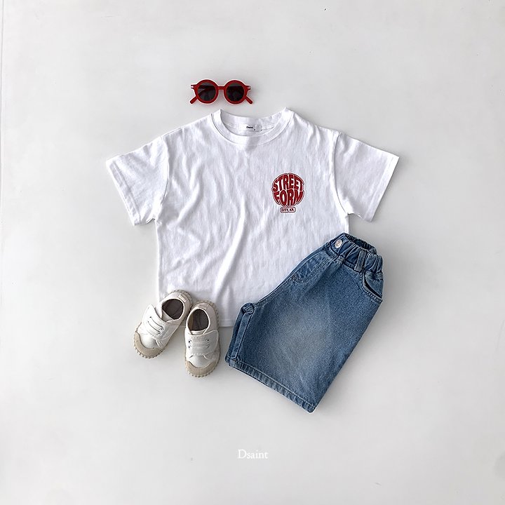 Dsaint - Korean Children Fashion - #magicofchildhood - Sand Half Denim Pants - 10
