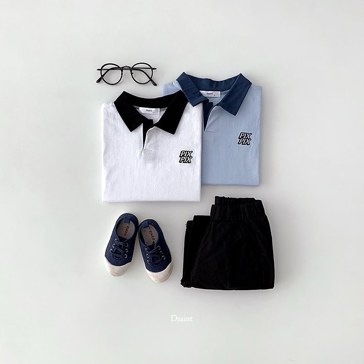 Dsaint - Korean Children Fashion - #magicofchildhood - Fixed Time Collar Tee