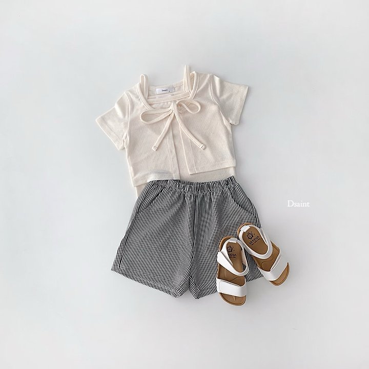 Dsaint - Korean Children Fashion - #minifashionista - Flowy String Cardigan Set - 5