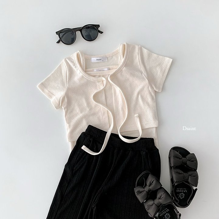 Dsaint - Korean Children Fashion - #prettylittlegirls - Flowy String Cardigan Set - 6