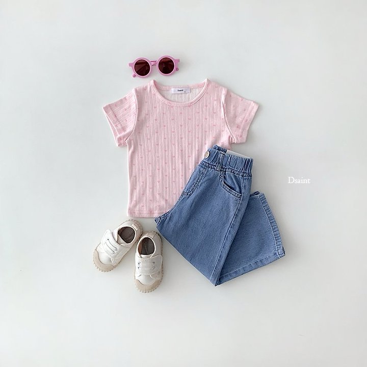 Dsaint - Korean Children Fashion - #todddlerfashion - Mini Heart Tee - 6