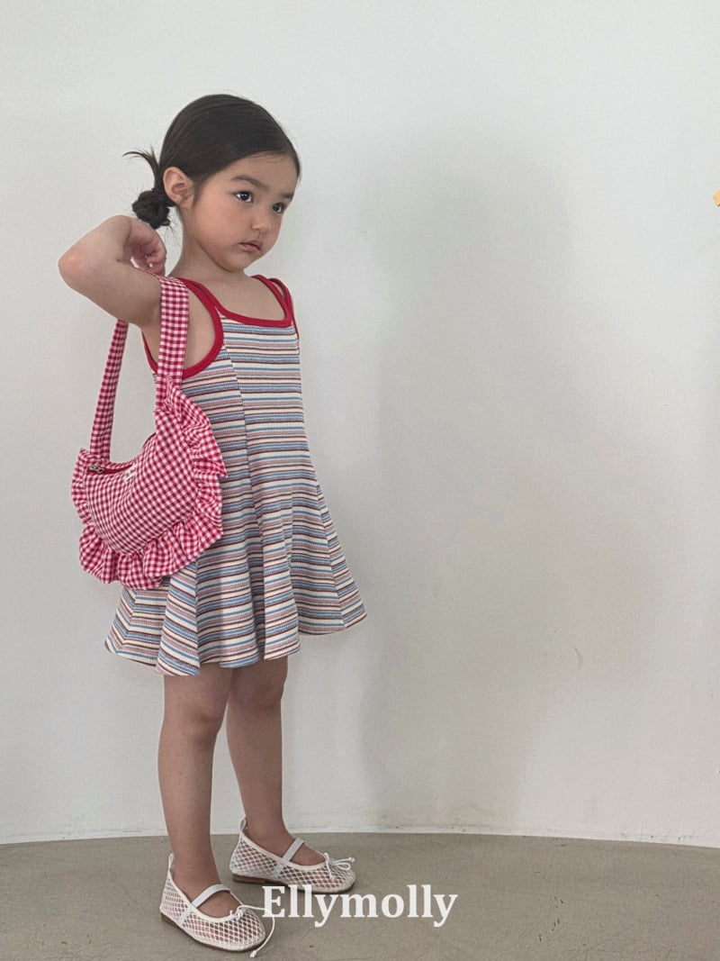 Ellymolly - Korean Children Fashion - #childrensboutique - Double Strap Flare One-piece - 6