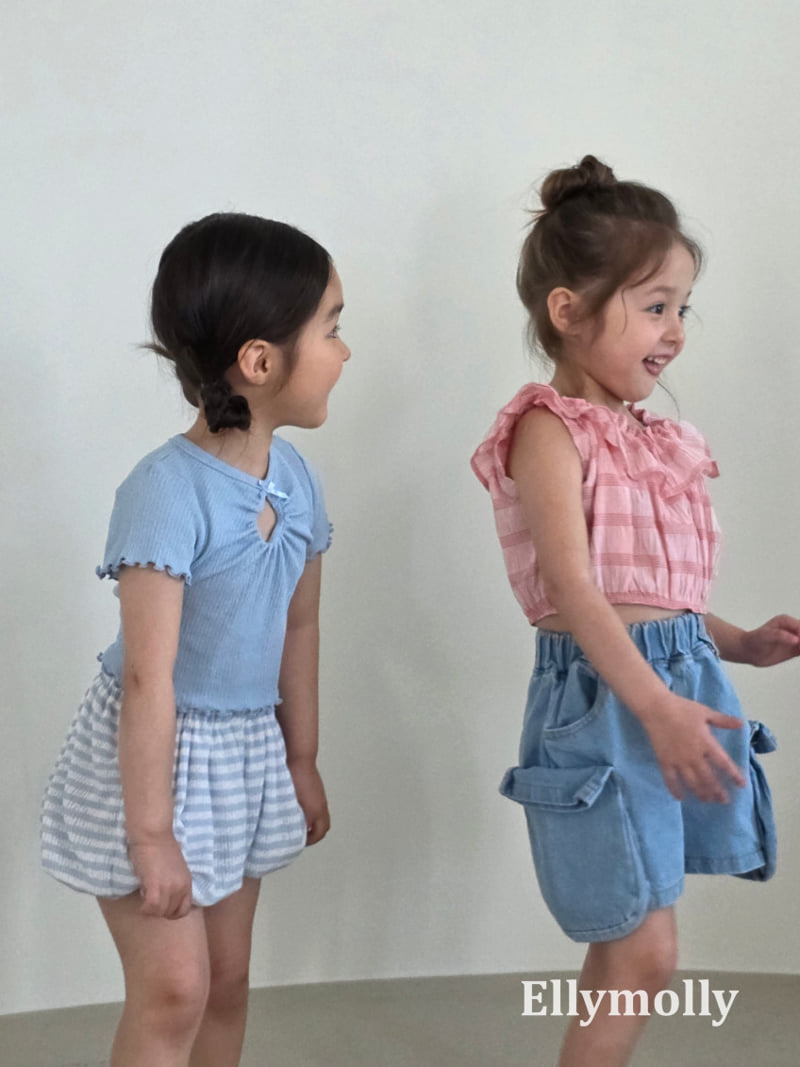 Ellymolly - Korean Children Fashion - #discoveringself - Shirring Opening Point Tee - 12