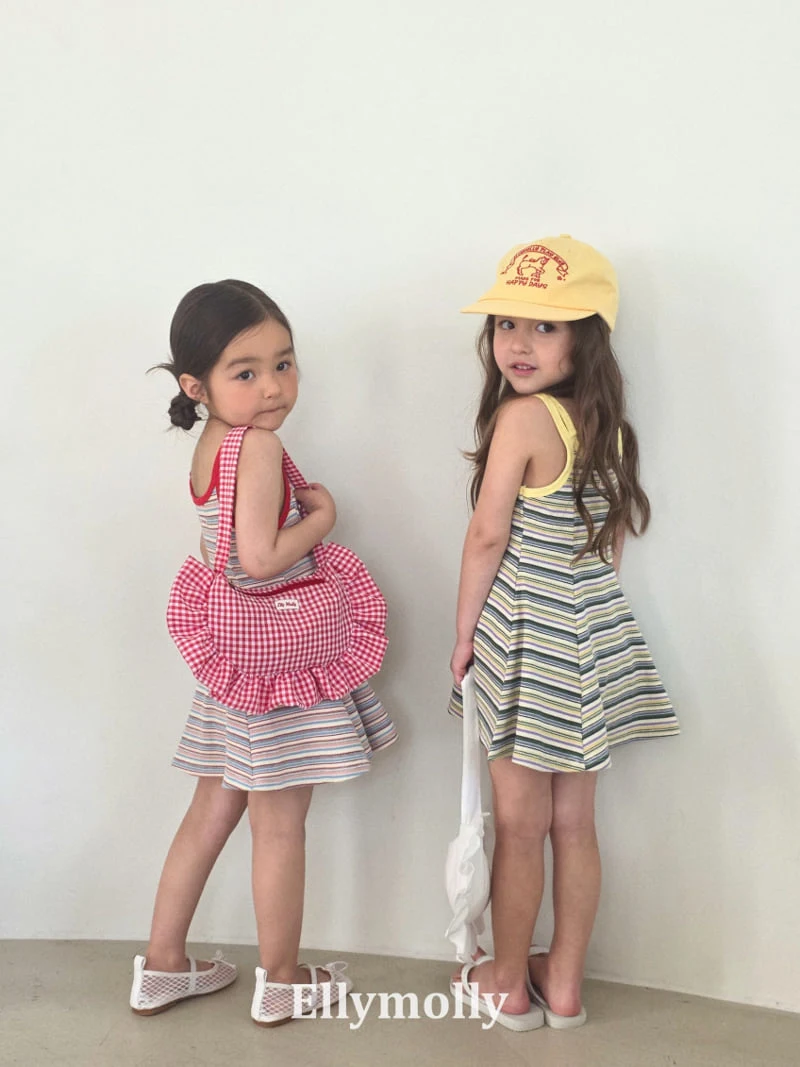 Ellymolly - Korean Children Fashion - #discoveringself - Double Strap Flare One-piece - 8
