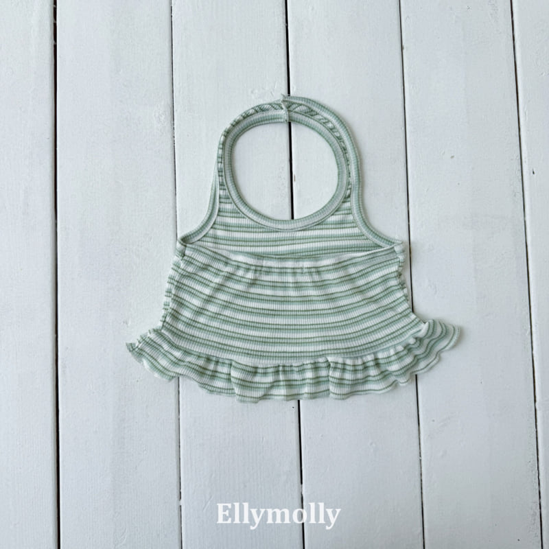 Ellymolly - Korean Children Fashion - #littlefashionista - Salt Halter Frill Sleeveless Top - 4