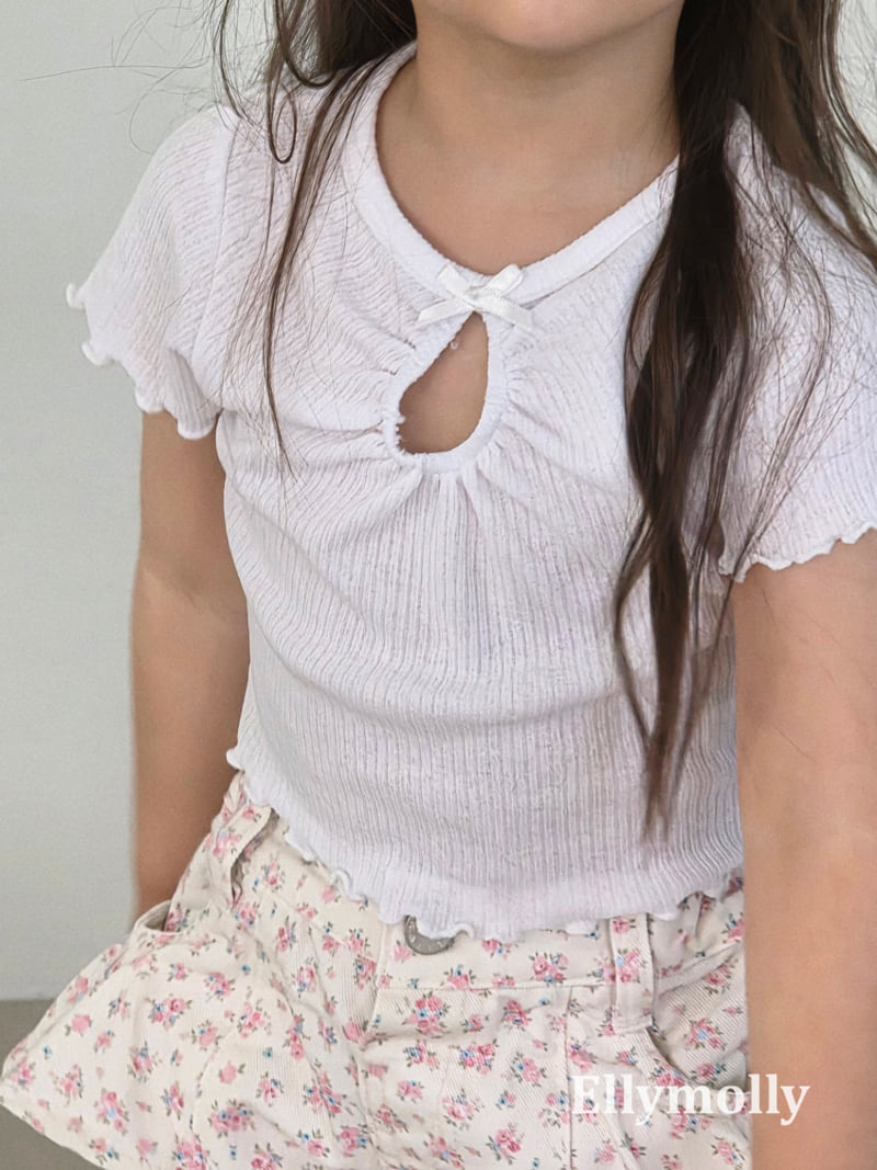 Ellymolly - Korean Children Fashion - #todddlerfashion - Shirring Opening Point Tee - 6