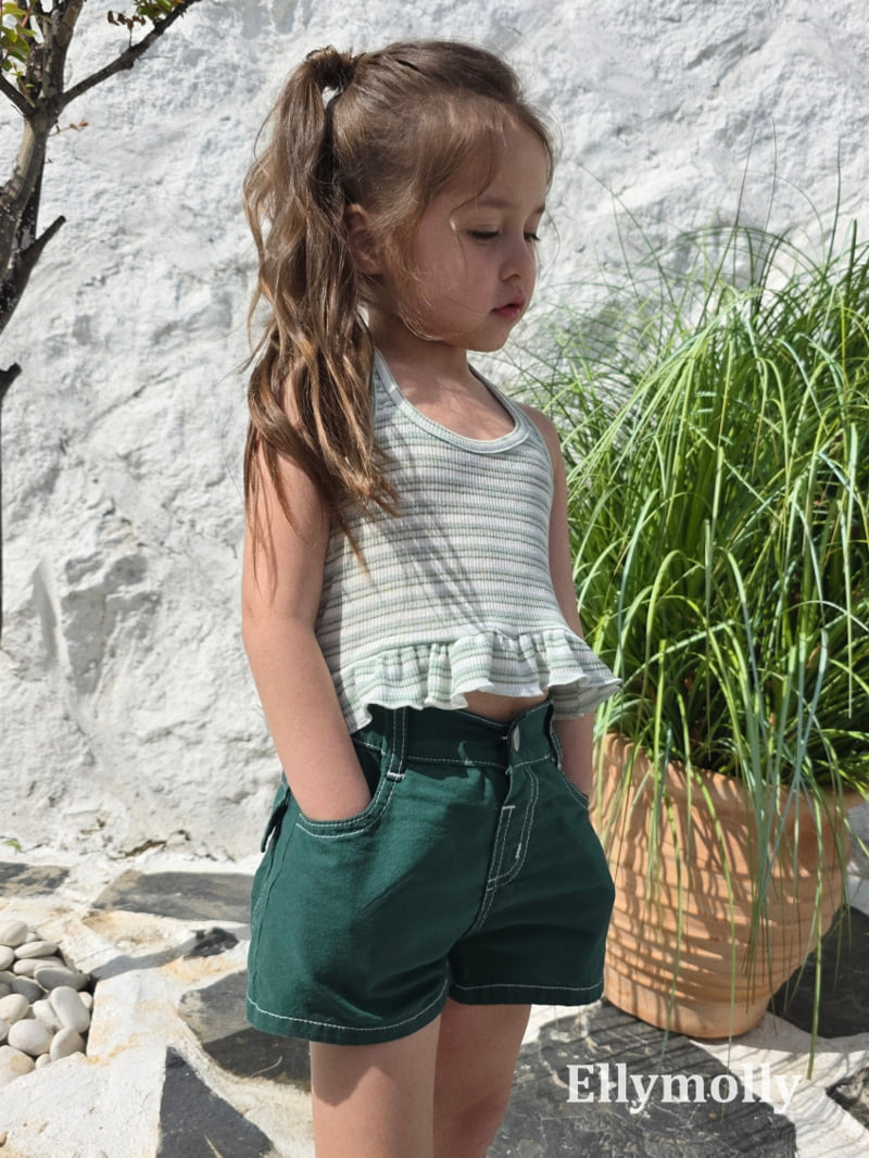 Ellymolly - Korean Children Fashion - #todddlerfashion - Salt Halter Frill Sleeveless Top - 7