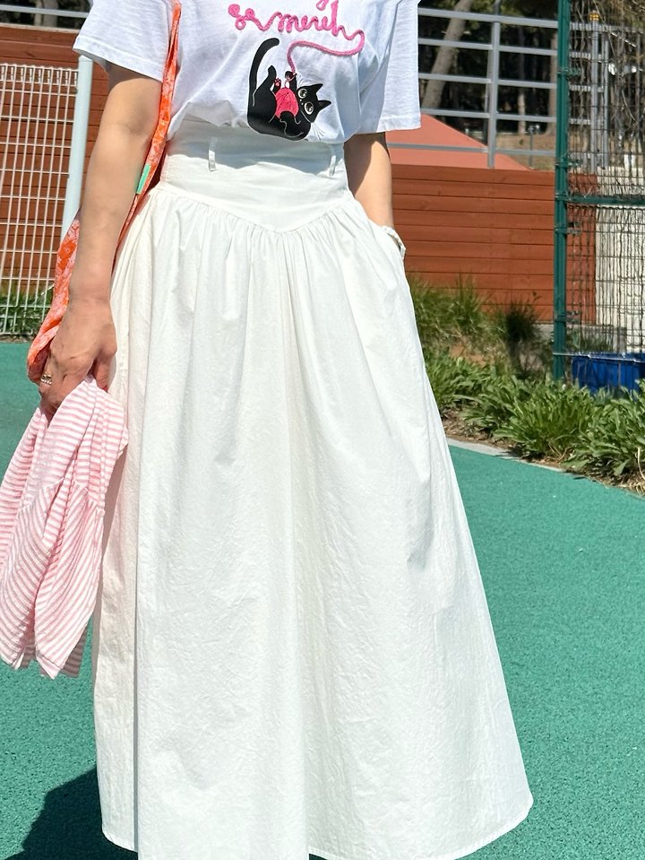 Elmu - Korean Women Fashion - #momslook - Cream Smoke Skirt - 6
