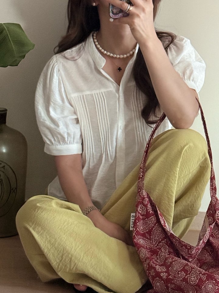 Elmu - Korean Women Fashion - #pursuepretty - If Pintuck Blouse - 7