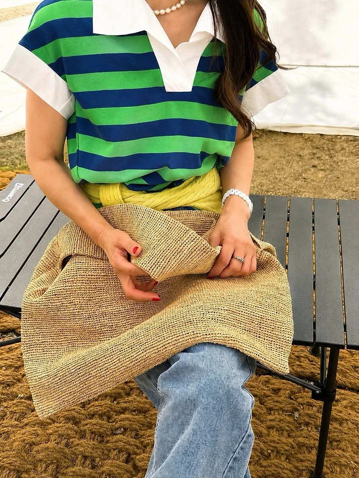 Elmu - Korean Women Fashion - #vintagekidsstyle - Macaron Striped Tee - 4