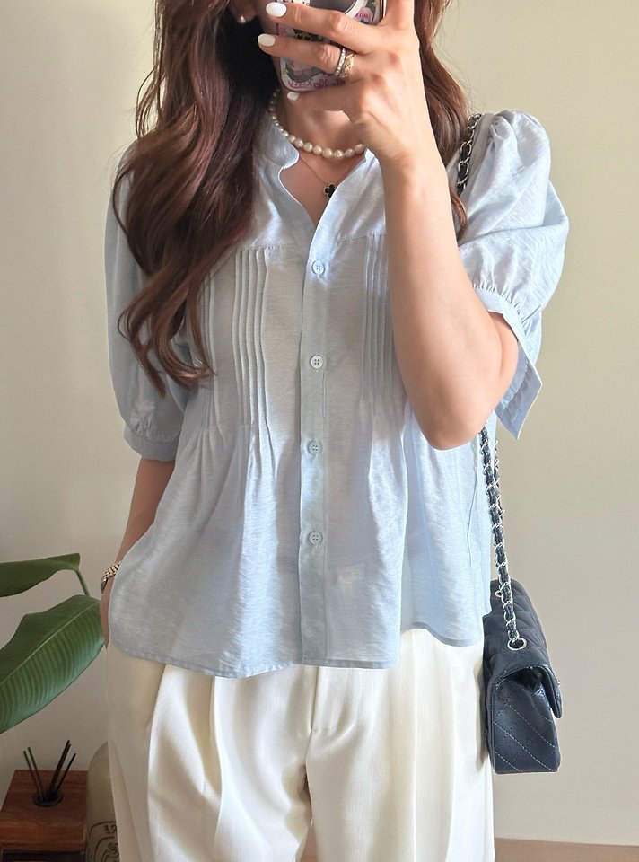 Elmu - Korean Women Fashion - #vintageinspired - If Pintuck Blouse - 5