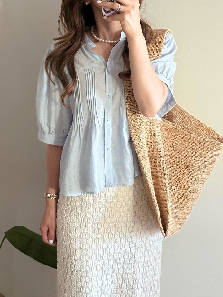 Elmu - Korean Women Fashion - #vintagekidsstyle - If Pintuck Blouse - 6
