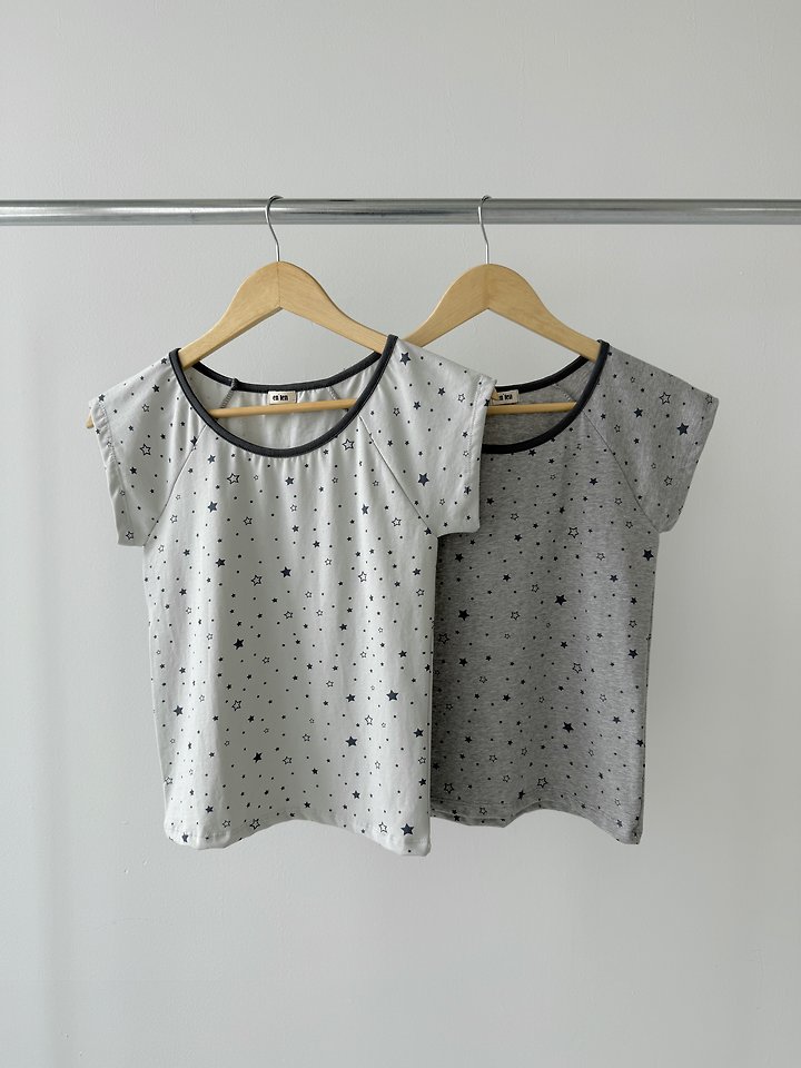 Enten - Korean Women Fashion - #momslook - Star Unbalanced Tee - 5