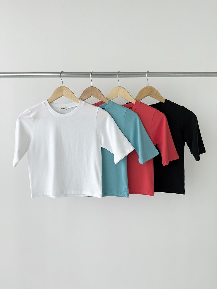 Enten - Korean Women Fashion - #pursuepretty - Mid Sleeve Tee