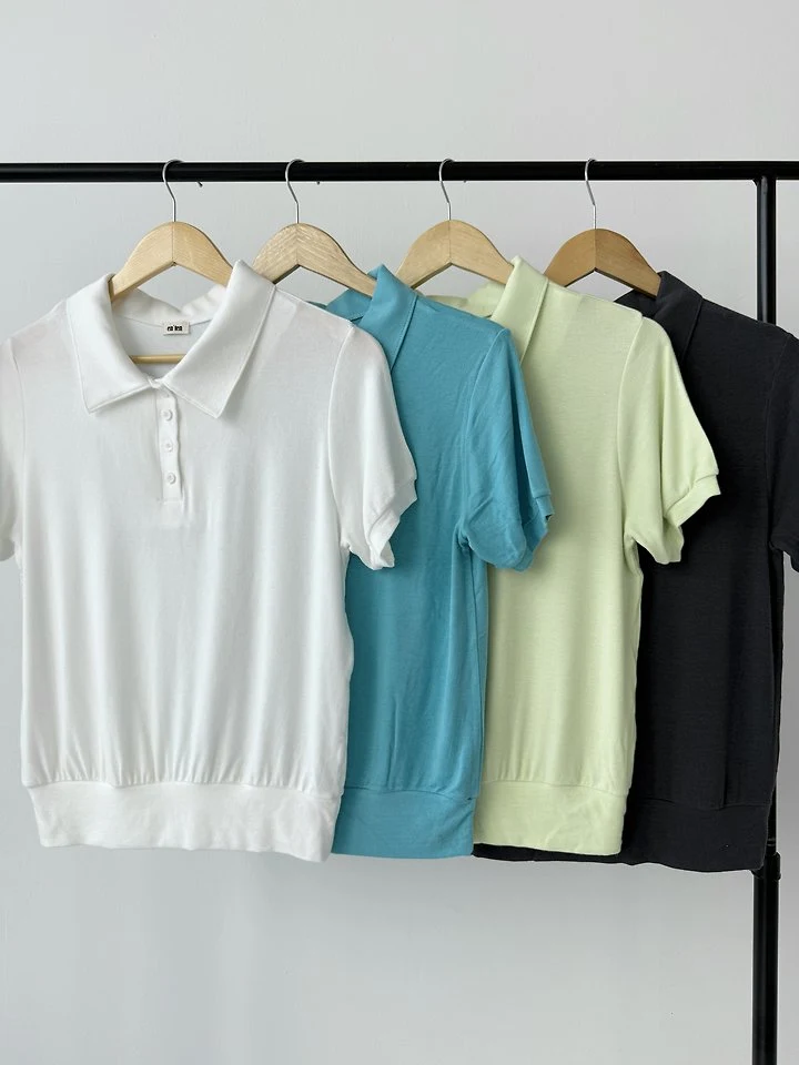 Enten - Korean Women Fashion - #vintagekidsstyle - Soft Collar Tee - 8