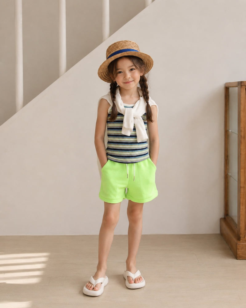 Erin J - Korean Children Fashion - #todddlerfashion - Eyelet String Sleeveless
