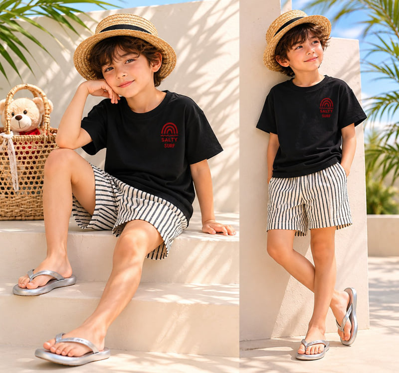 Erin J - Korean Children Fashion - #toddlerclothing - Stripe Shorts - 3