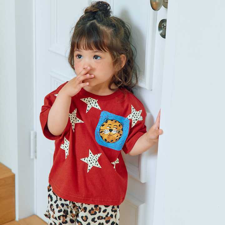 Firstblue - Korean Children Fashion - #childofig - Leopard Star Print Short Sleeve Tee - 9