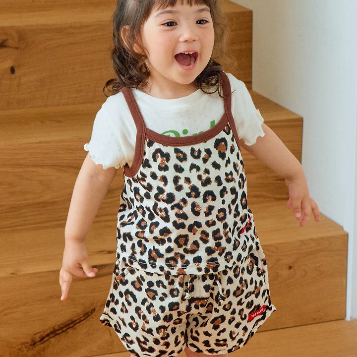 Firstblue - Korean Children Fashion - #childofig - Leopard Strap Sleeveless Top - 3
