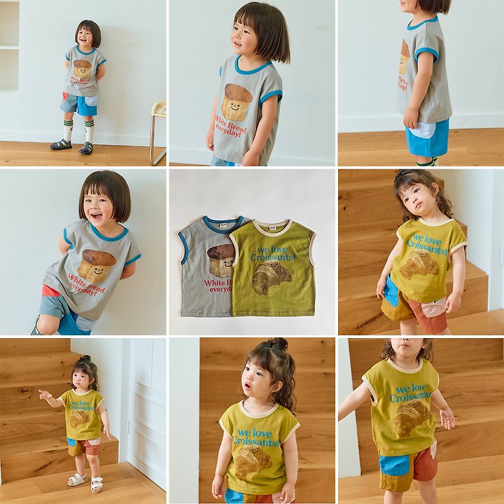 Firstblue - Korean Children Fashion - #childofig - Bread Sleeveless Top - 2