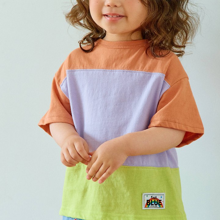 Firstblue - Korean Children Fashion - #childrensboutique - Panel Short Sleeve Tee - 8