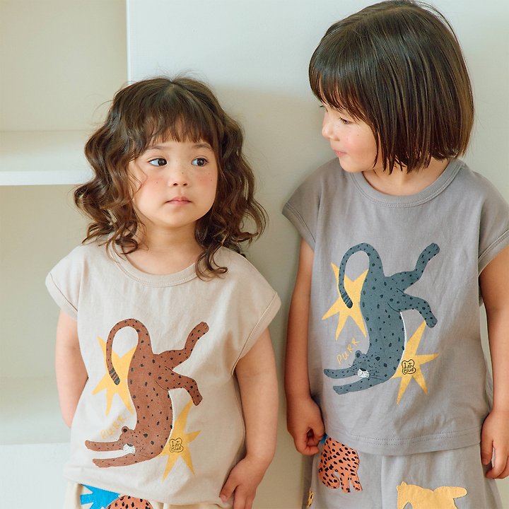 Firstblue - Korean Children Fashion - #childrensboutique - Star Leopard Sleeveless Top