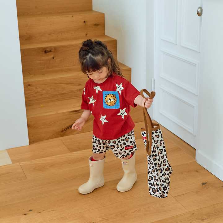 Firstblue - Korean Children Fashion - #designkidswear - Leopard Star Print Short Sleeve Tee - 11