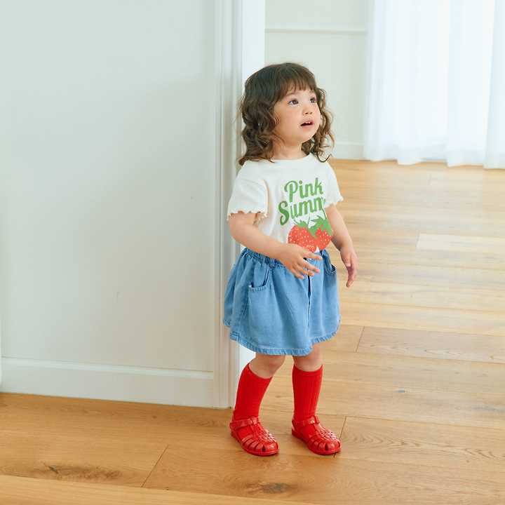 Firstblue - Korean Children Fashion - #designkidswear - Strawberry Punching Short Sleeve Tee - 8