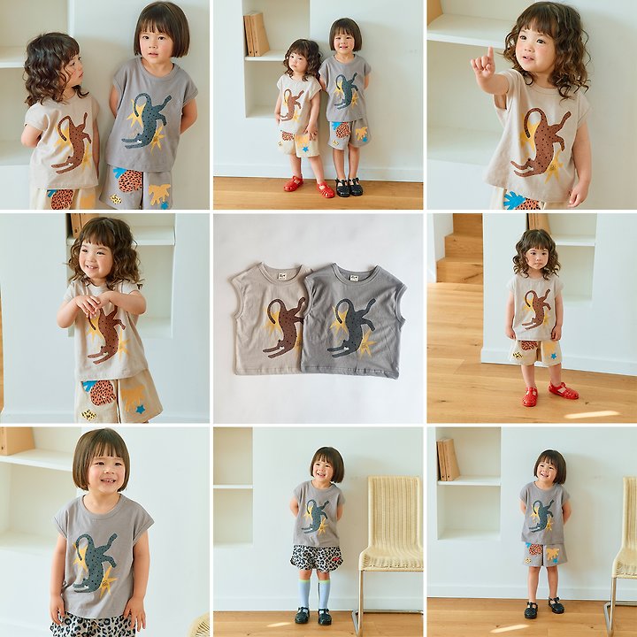 Firstblue - Korean Children Fashion - #designkidswear - Star Leopard Sleeveless Top - 2