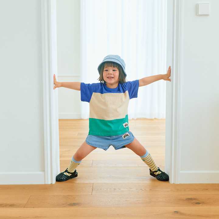 Firstblue - Korean Children Fashion - #discoveringself - Panel Short Sleeve Tee - 10