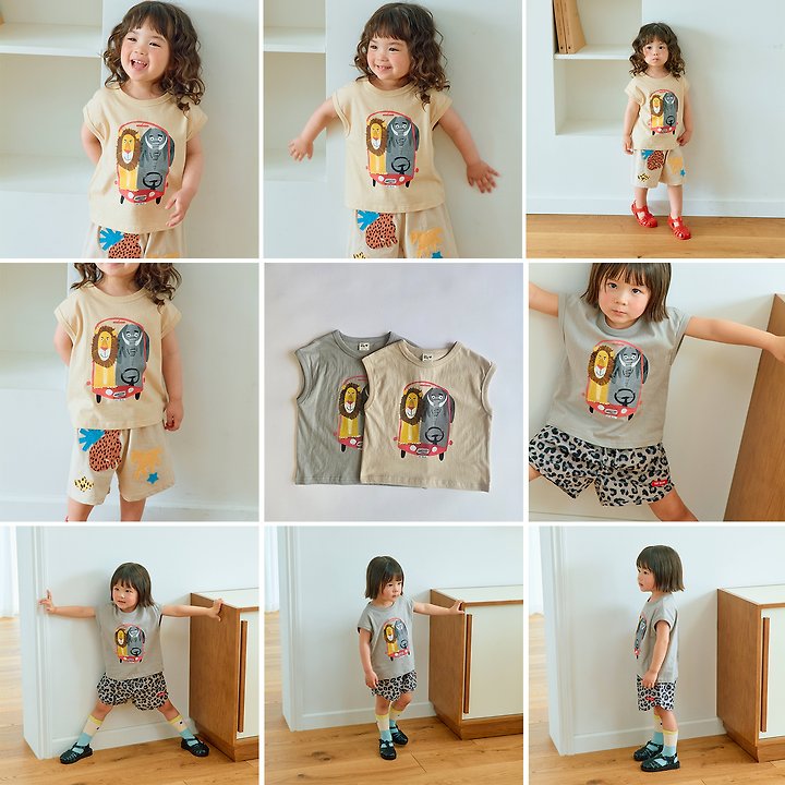 Firstblue - Korean Children Fashion - #discoveringself - Animal Car Sleeveless Top - 2