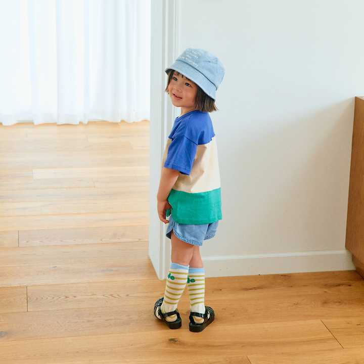 Firstblue - Korean Children Fashion - #fashionkids - Panel Short Sleeve Tee - 11